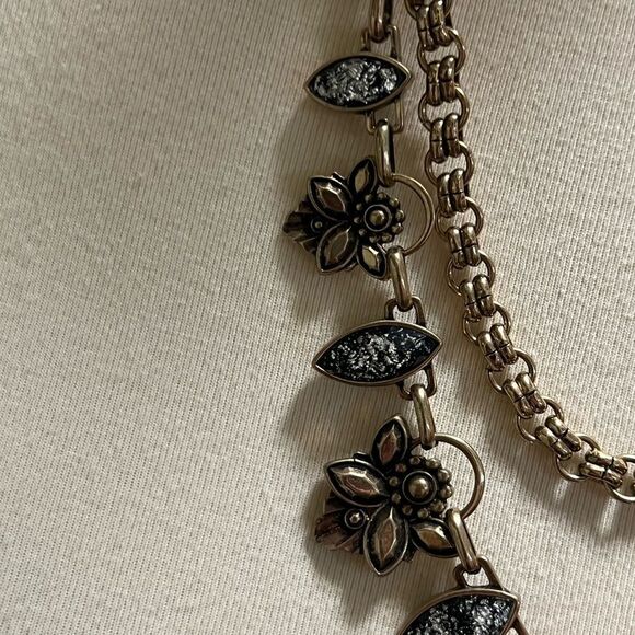 Elegant Gold and Black Floral Necklace #PDNK2 - Picture 5 of 7